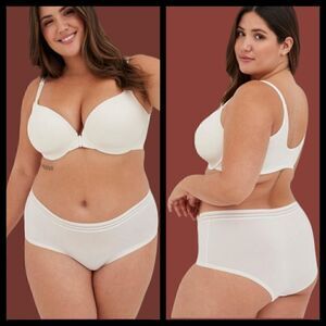 5X 28W Torrid White Seamless Panty Cheeky Sheer Stripe Lingerie Delicate Breatha